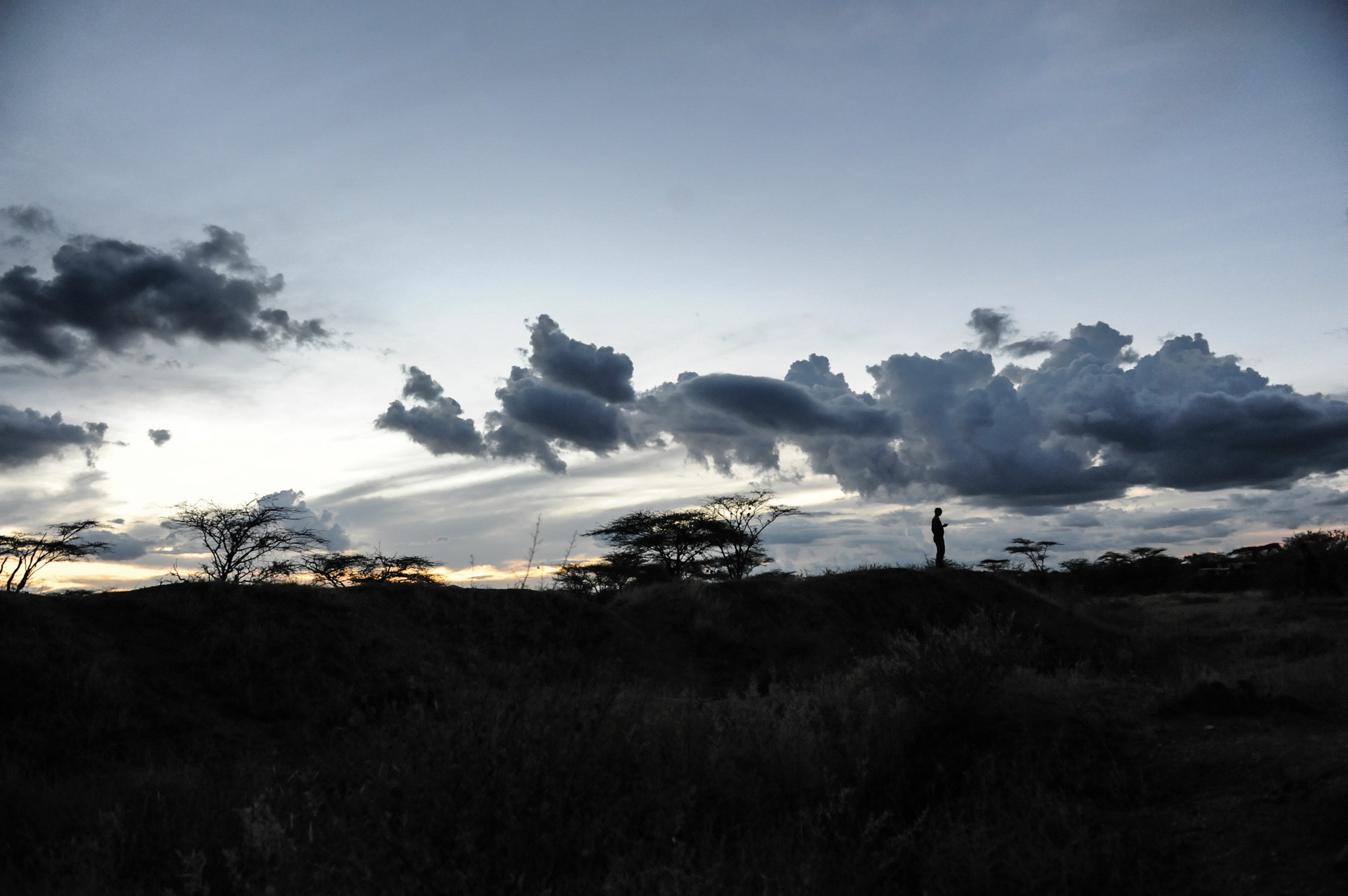 Gurkha soldier at dusk in Kenya